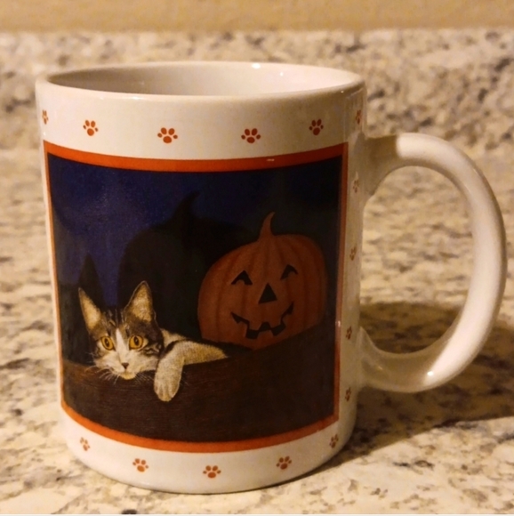 1980's Vintage Vandor Cat Mugs, Made In Japan, Pumpkin Fishbowl & Hammock Cups - Picture 2 of 10